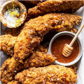 Honey Mustard Pretzel Chicken Fingers